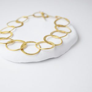 Gold Plated Brushed Chain Bracelet