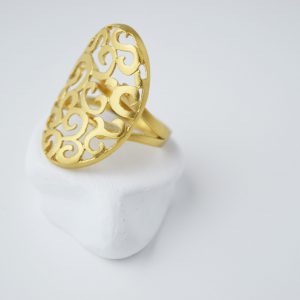 Gold Plated Oval Baroc Ring