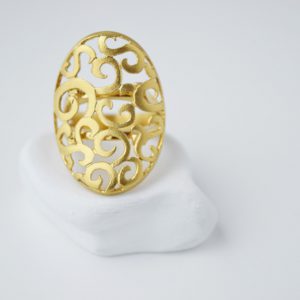 Gold Plated Oval Baroc Ring