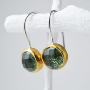 Gold Turmaline Gem Earrings