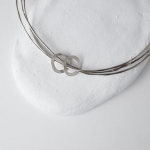 Sterling Silver Bracelet With Two Rings