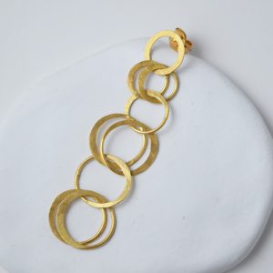 Gold Plated Circles Chain Earrings