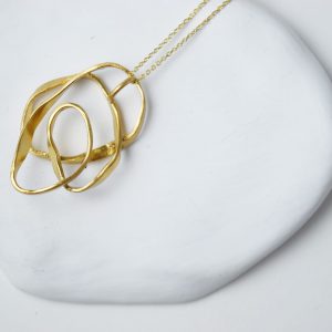 Sterling Silver Blessed Knot Gold Plated Necklace