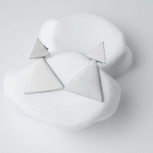 Sterling Silver Minimalist Triangles Stud Earrings