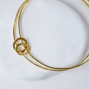 Sterling Silver Gold Plated Bracelet With Two Rings