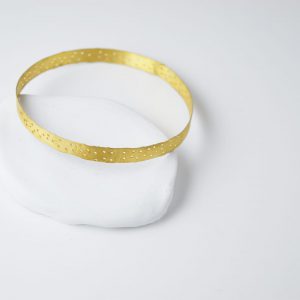 Sterling Silver With Dots Gold Plated Bracelet