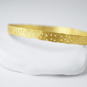 Sterling Silver With Dots Gold Plated Bracelet