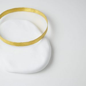 Sterling Silver Brushed Hammered Gold Plated Bracelet