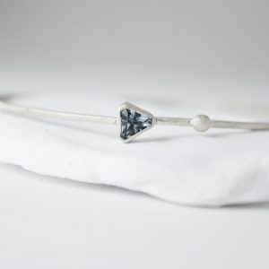 Sterling Silver Solitaire Topaz Bracelet