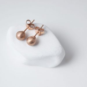 Sterling Silver Minimalist Sphere Rose Gold Plated Earring