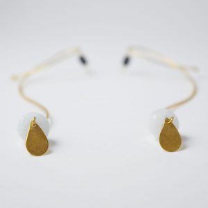 Gold Organic Flow Gem Earrings