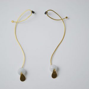 Gold Organic Flow Gem Earrings