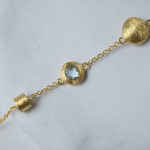 14K Gold Acquamarine Bracelet