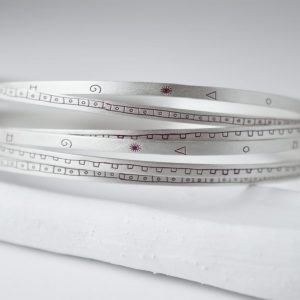 Sterling Silver Ethnic Motif 6 Loops Bracelets