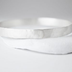 Sterling Silver Brushed Hammered Bracelet