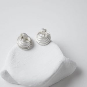 Sterling Silver Rococo Stud Earrings