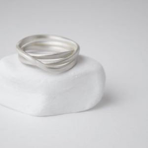 Sterling Silver Matte Ring With 3 Loops