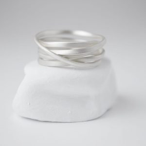 Sterling Silver Matte Ring With 5 Thin Loops