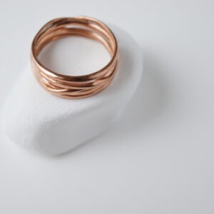 sterling silver 5 loops rose gold plated ring