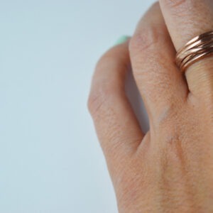 sterling silver 5 loops rose gold plated ring hand